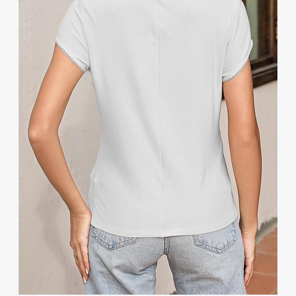 White knit Ribbed Top - Picture 2 of 4